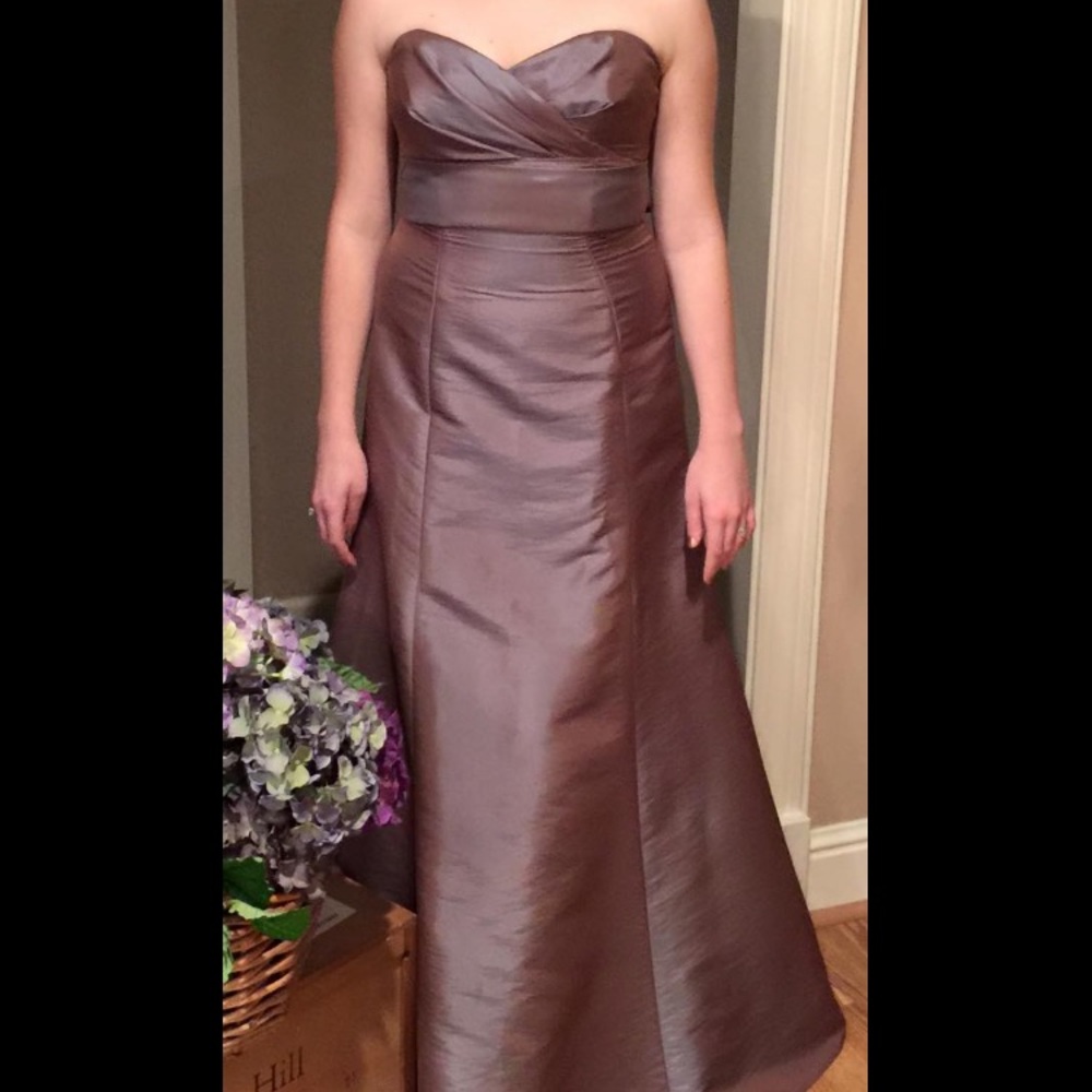 iridescent silver formal gown